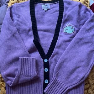 Pusheen Purple and Black Cardigan Sweater